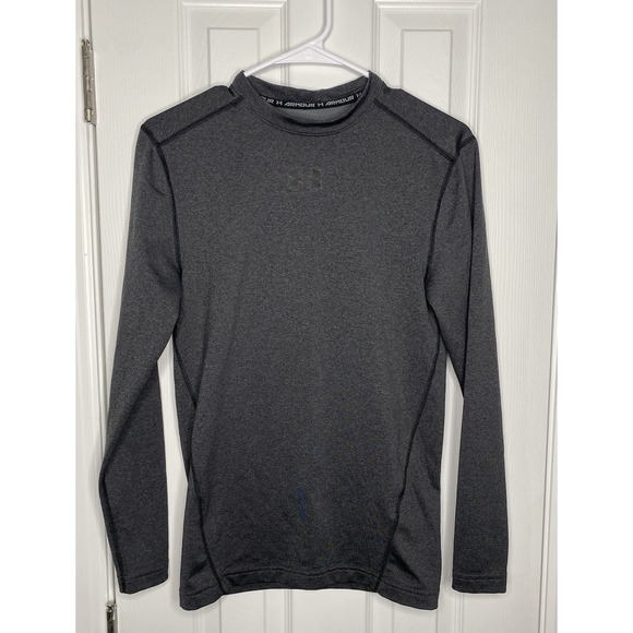 Under Armour Mens Cold Gear Compression Shirt Grey Large - Picture 1 of 5